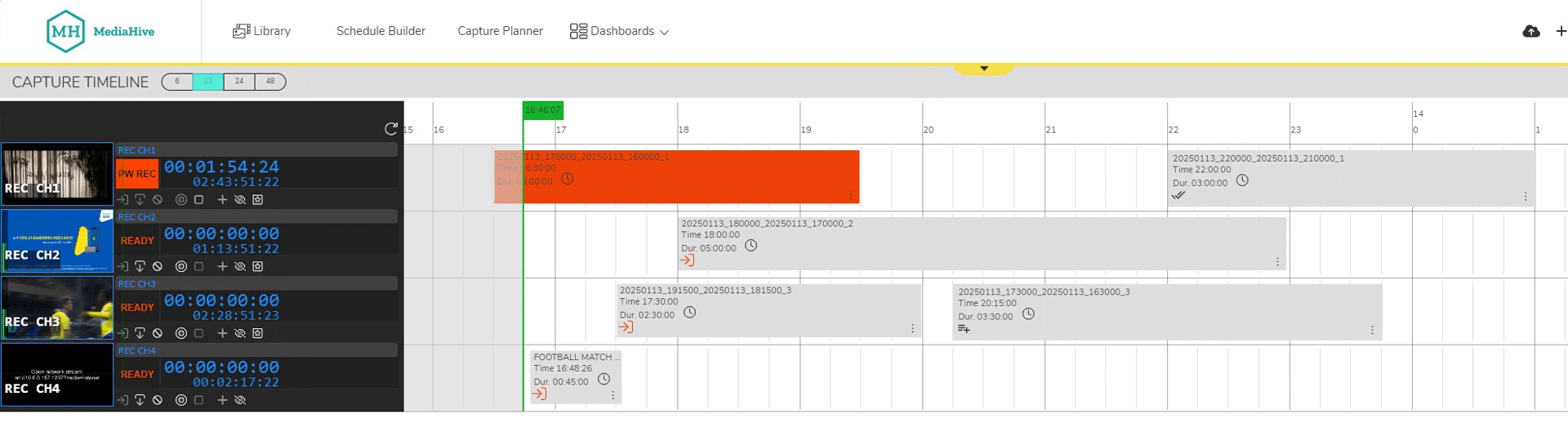 Ingrid Capture logging timeline with markers